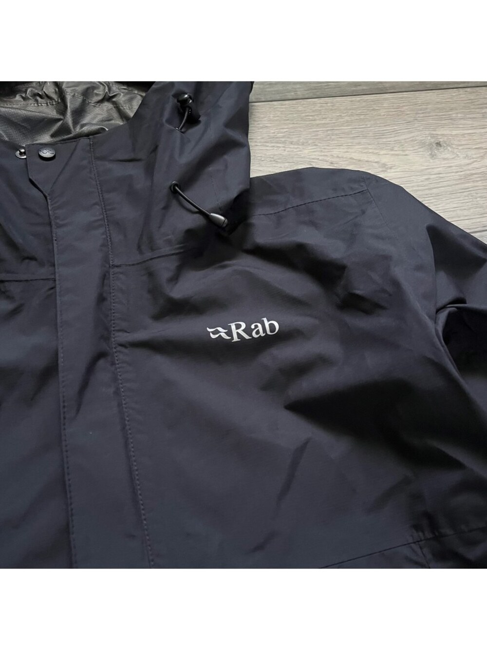 Rab Women's M Rain Coat Waterproof Hooded Downpour Eco Jacket Black - Picture 3 of 13